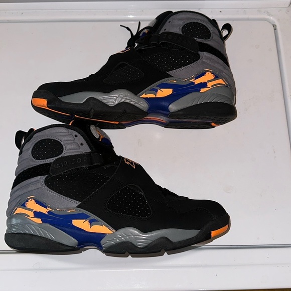 black orange and blue jordan 8